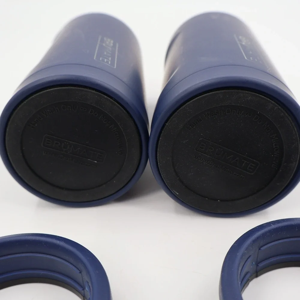 BruMate Hopsulator Slim Can Cooler Set 2 Navy Blue 12oz PRESS Seltzer Insulated